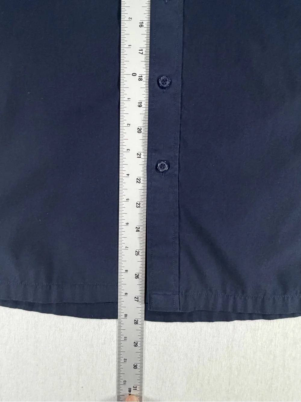 Men's Short-Sleeve Navy Button-Down Shirt